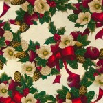 Tkanina bawełniana dekoracyjna - wieniec świąteczny