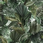 Welur dekoracyjny - liście zielone