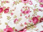 Tkanina bawełniana dekoracyjna - kwiaty róży na kanwie