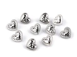 Guzik metalowy serduszko srebrne (12 mm)